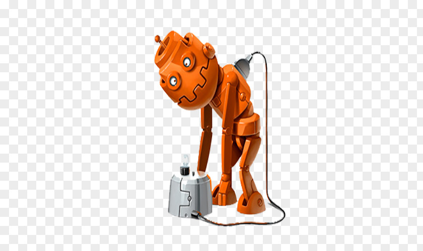 Orange Charging Robot Cartoon AIBO Papercutting PNG