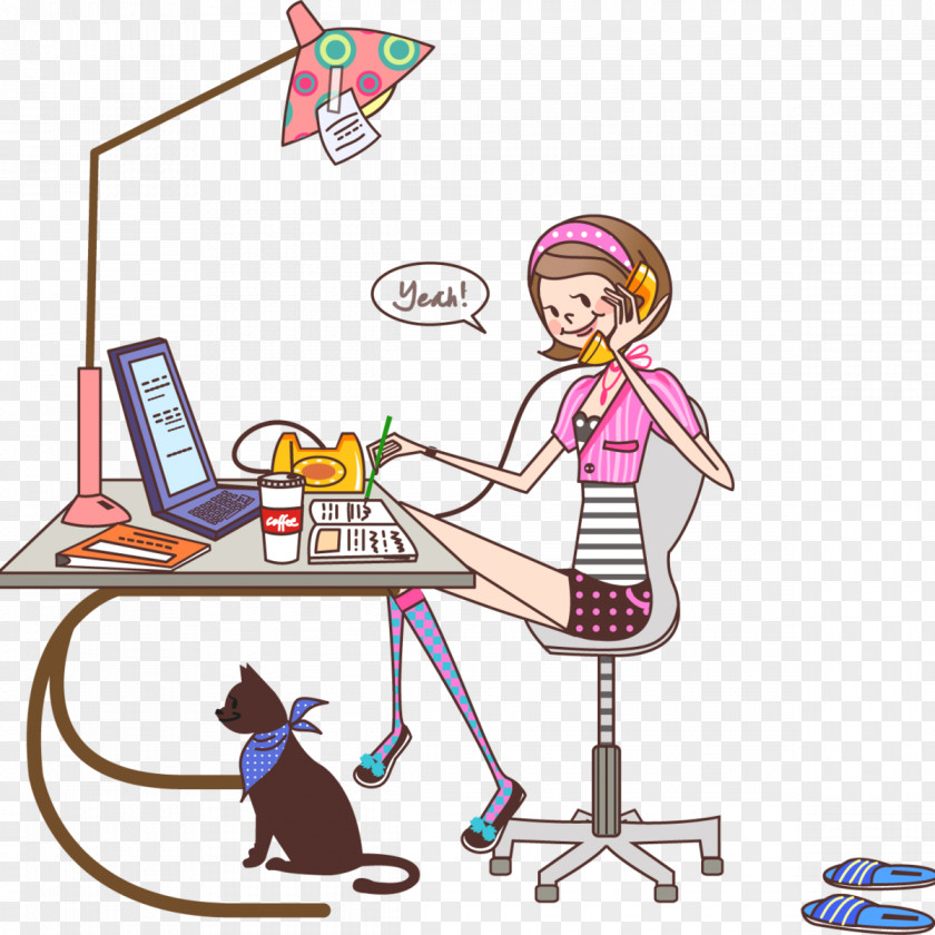 Programmer Cartoon Woman PNG