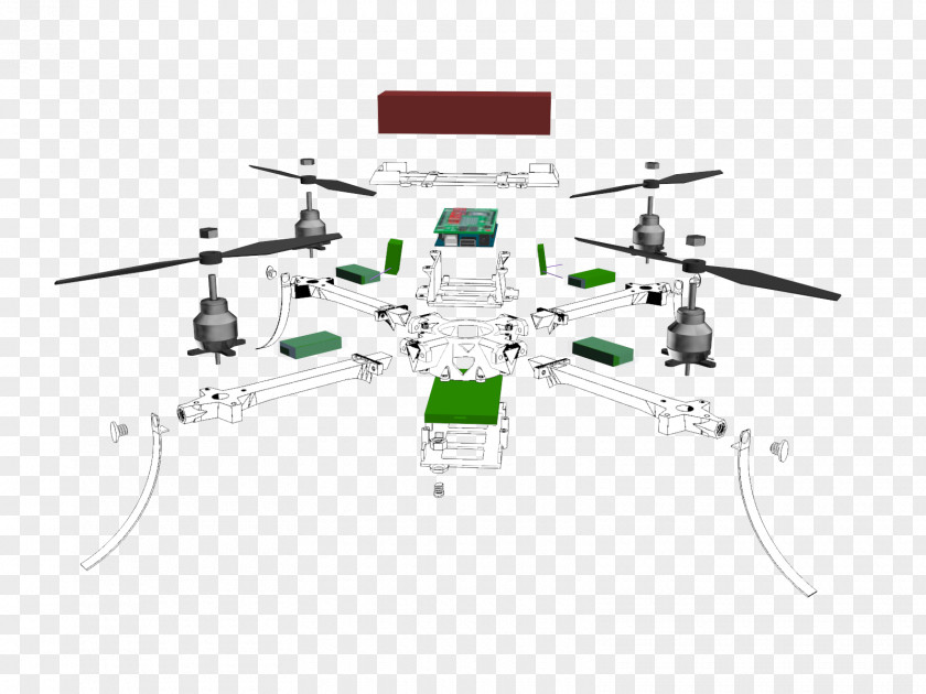 A Perspective View Exploded-view Drawing Unmanned Aerial Vehicle Quadcopter Diagram Helicopter Rotor PNG