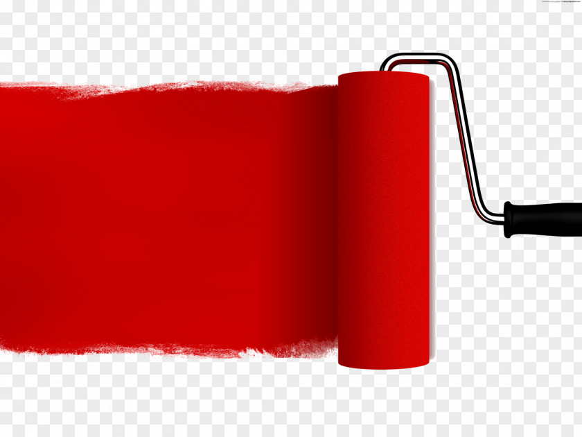 Blush Paint Rollers Red Paintbrush House Painter And Decorator PNG