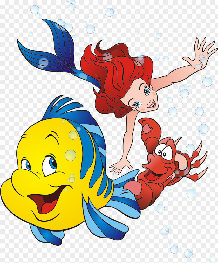 Disney Ariel Sebastian Wall Decal Mermaid Sticker PNG