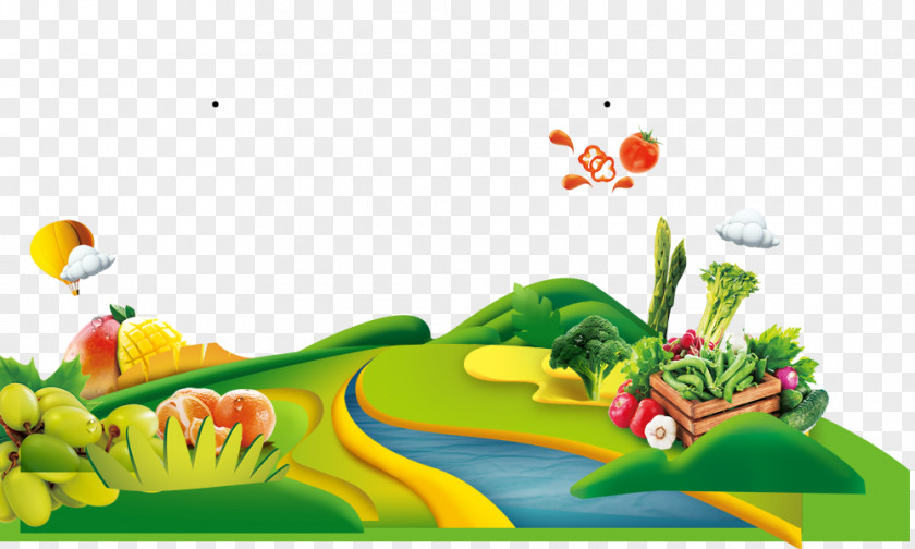 Landscape Consisting Of Fruits And Vegetables Fruit Vegetable Food Safety PNG