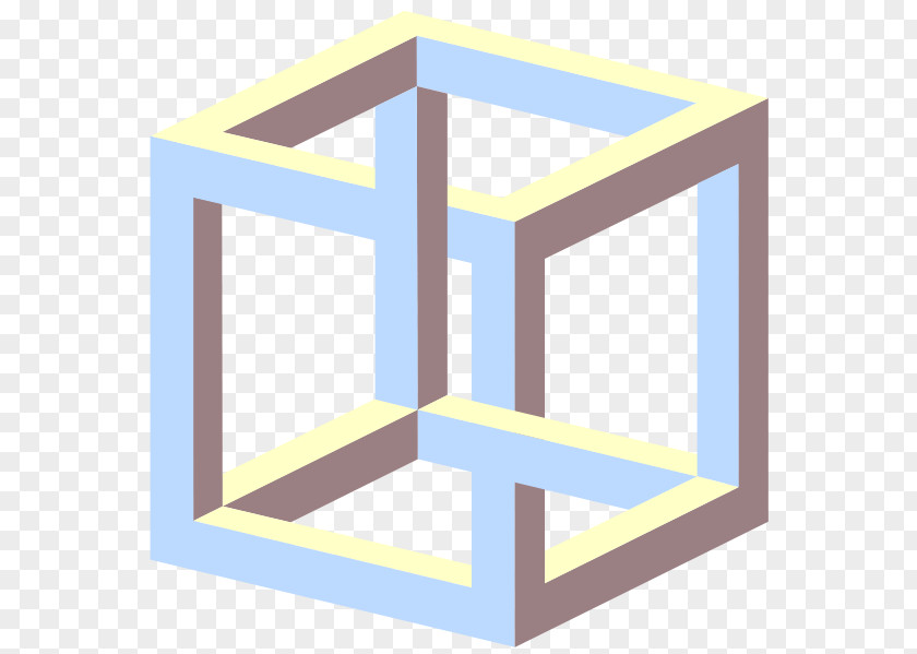 Illusion Impossible Cube Necker Object Drawing PNG