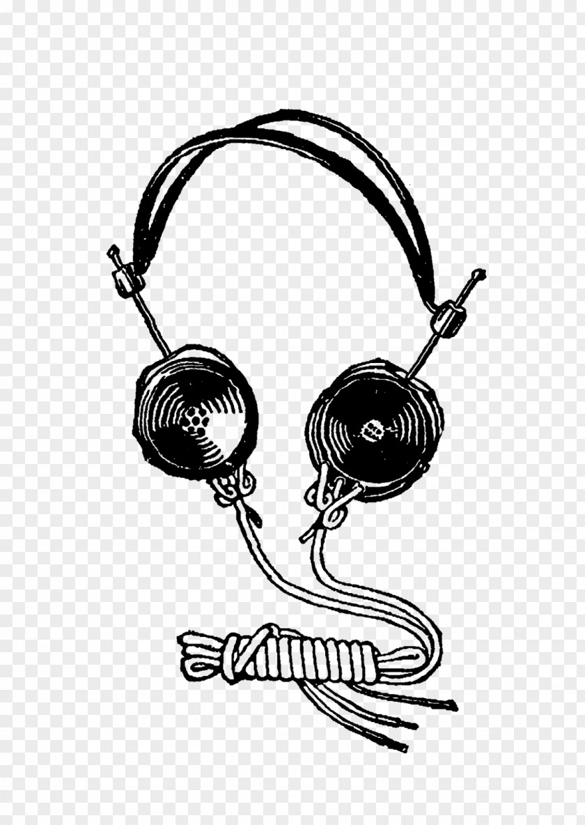 Headphones Digital Stamp Drawing Clip Art PNG