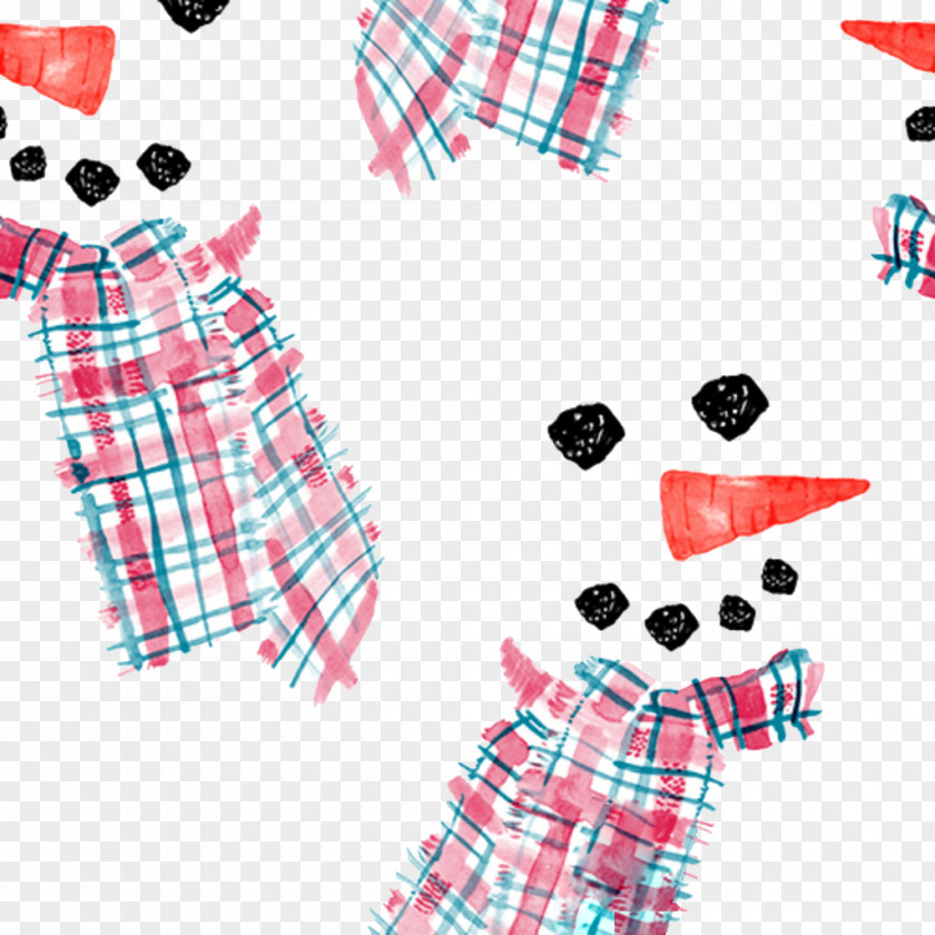 Plaid Snowman Textile PNG