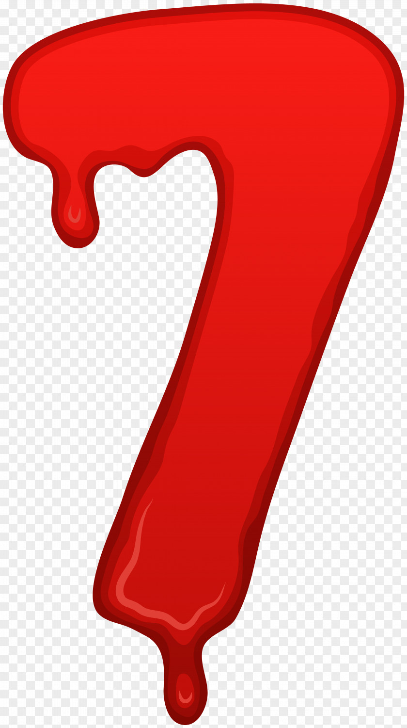 Bloody Number Seven Clip Art Image Red Font Product Design PNG