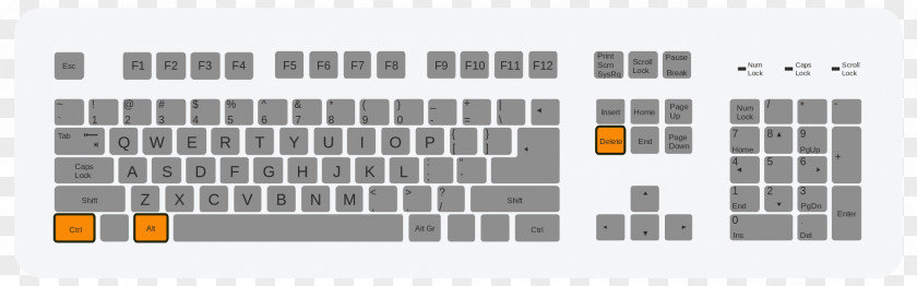 Computer Keyboard Control-Alt-Delete Delete Key Control Shortcut PNG