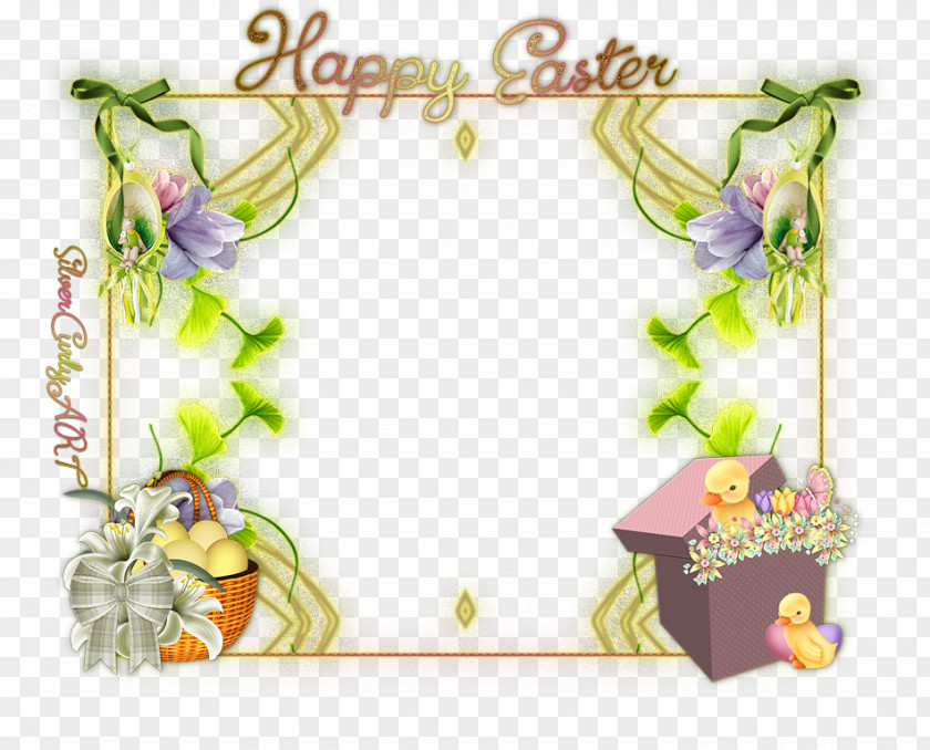 Easter Border Egg Flower Photography Floral Design PNG