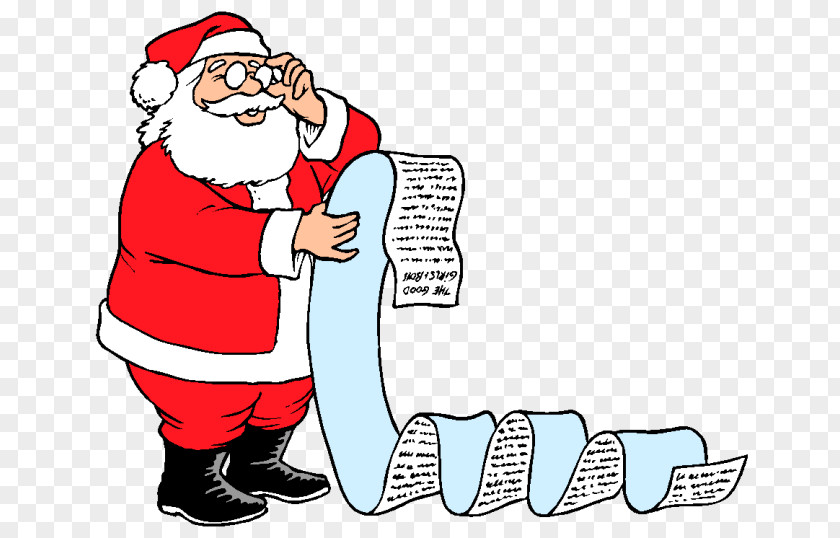 Santa Claus Christmas Wish List Clip Art PNG