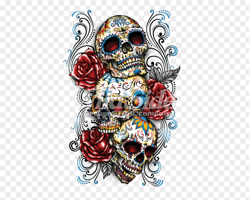 Sugar Calavera Human Skull Symbolism Day Of The Dead Rose PNG