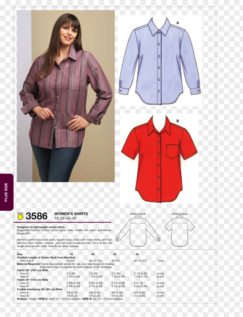 Shirt Blouse Sewing Pattern PNG