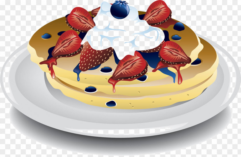 Strawberry And Blueberry Cake Pancake Crxeape Breakfast Clip Art PNG