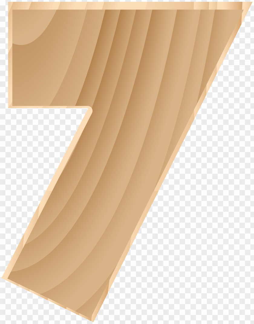 Wooden Number Seven Transparent Clip Art Image Material Wood Angle Beige PNG