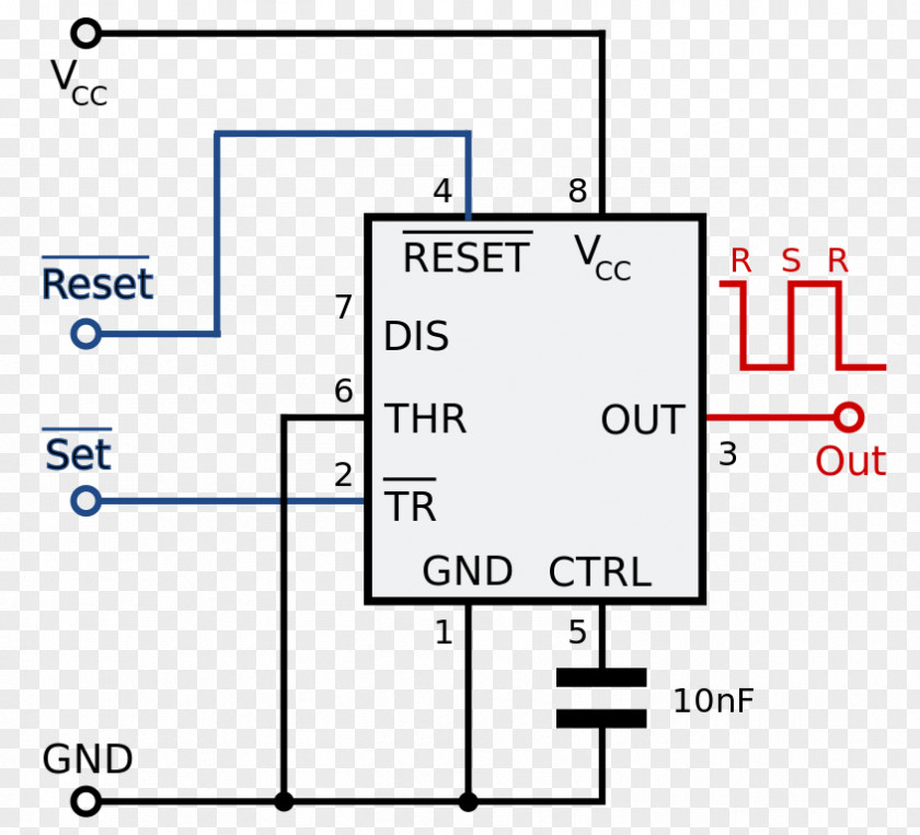 555 Timer IC Integrated Circuits & Chips Multivibrator Monostable PNG