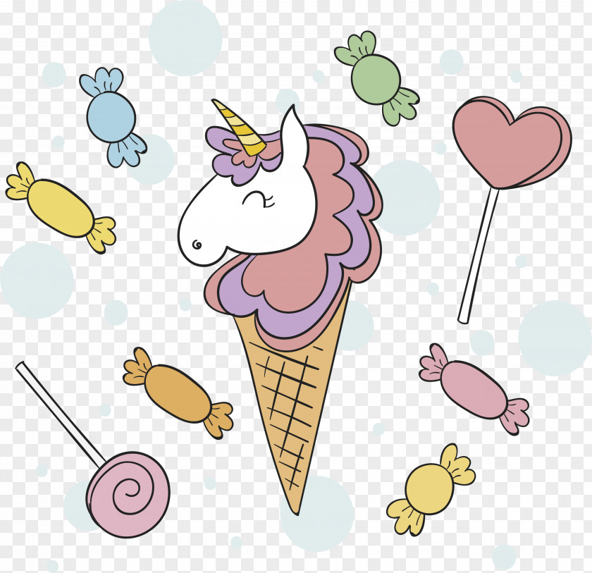 Creative Unicorn Ice Cream Euclidean Vector PNG