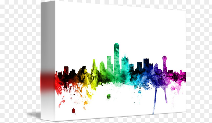 Dallas Skyline Canvas Print Graphic Design Art PNG