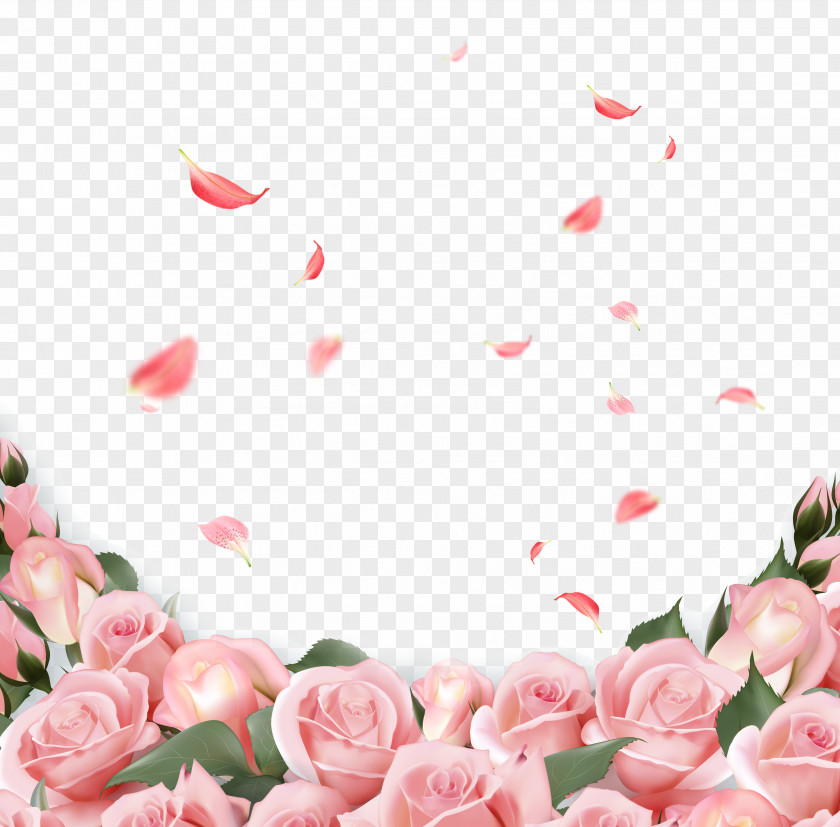 Pink Rose Flower Wedding Invitation PNG