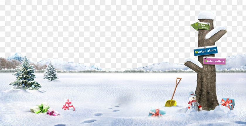 White Winter Snow Snowman Poster PNG