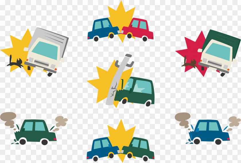 Accident Car Traffic Collision Sticker PNG