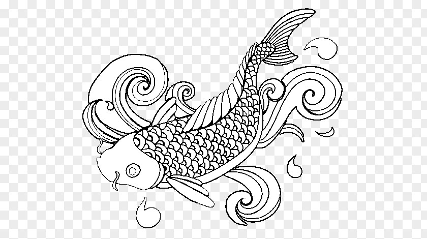 Book Koi Beautiful Life: Coloring Drawing PNG