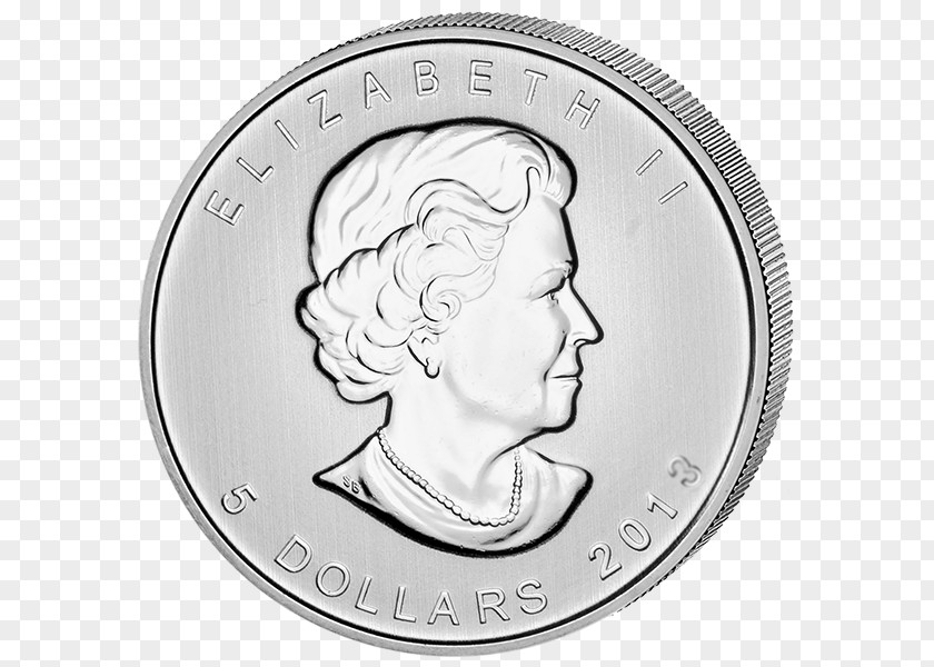 Silver Coin Canadian Gold Maple Leaf Bullion PNG