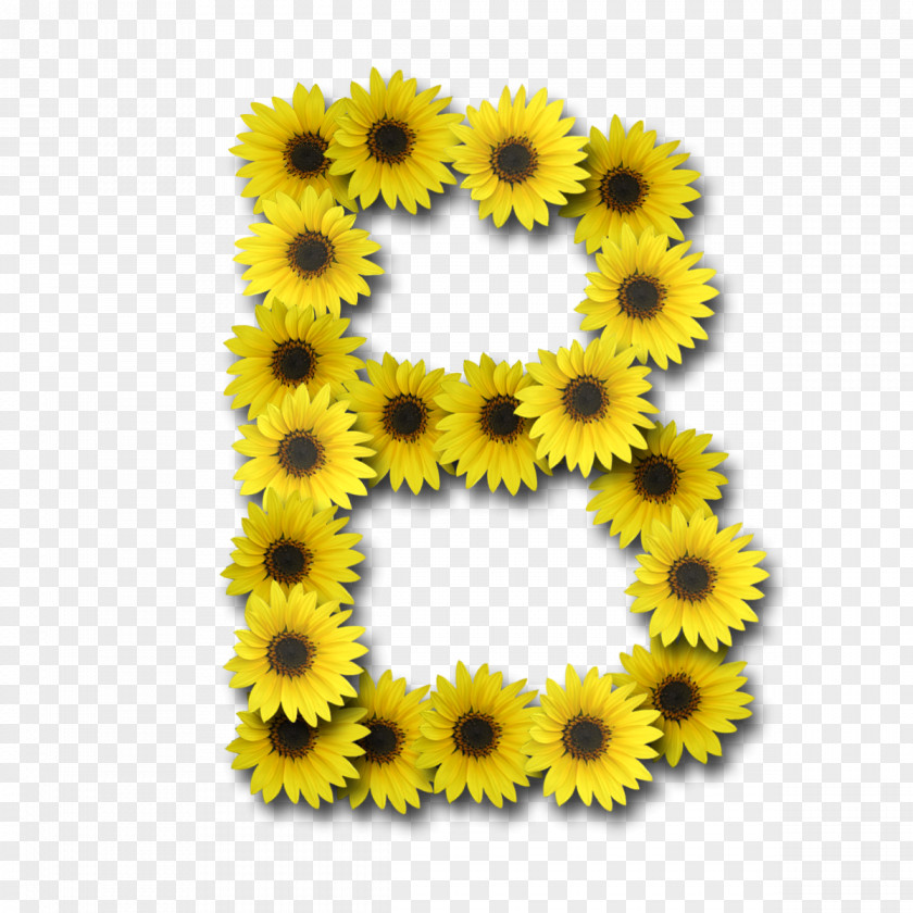 Sunflower Letter Alphabet Paper G PNG