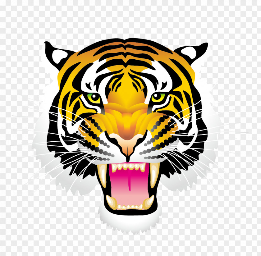 Vector Hand-painted Tiger Clip Art PNG