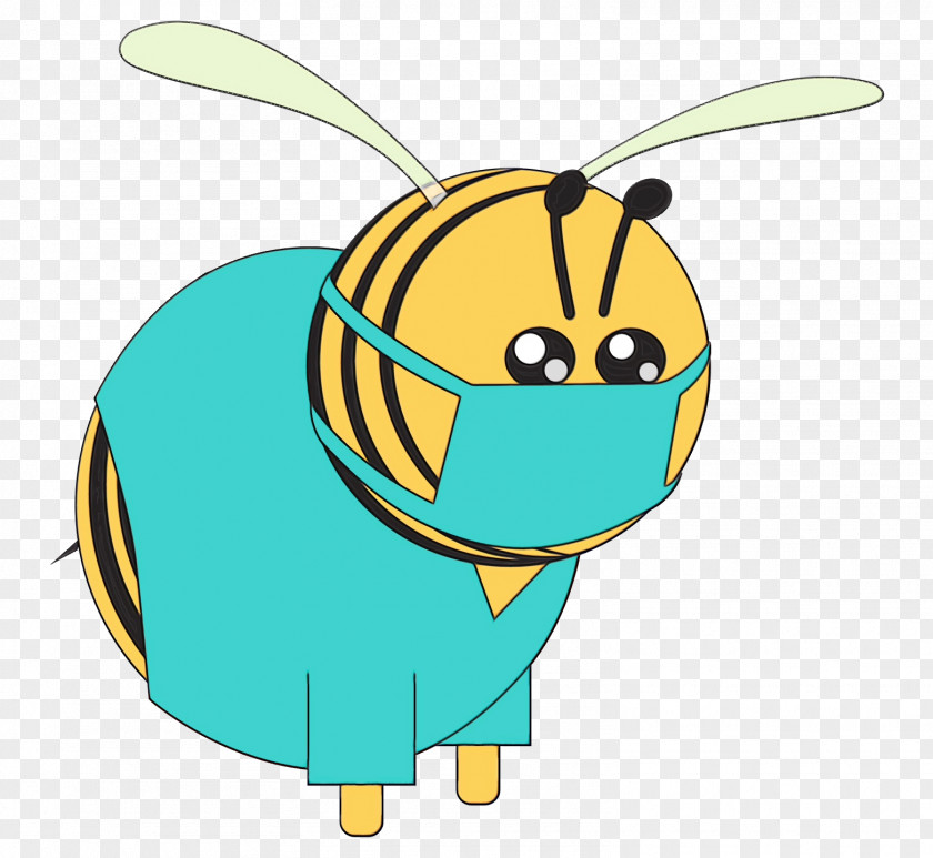 Honey Bee Bees Green Line PNG