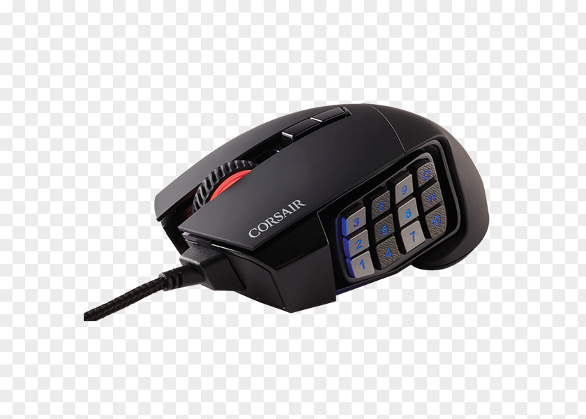 Mechanical Mouse Buttons Computer Corsair Scimitar PRO RGB Gaming Optical MOBA/MMO Mouse, USB (Yellow) SCIMITAR Components PNG