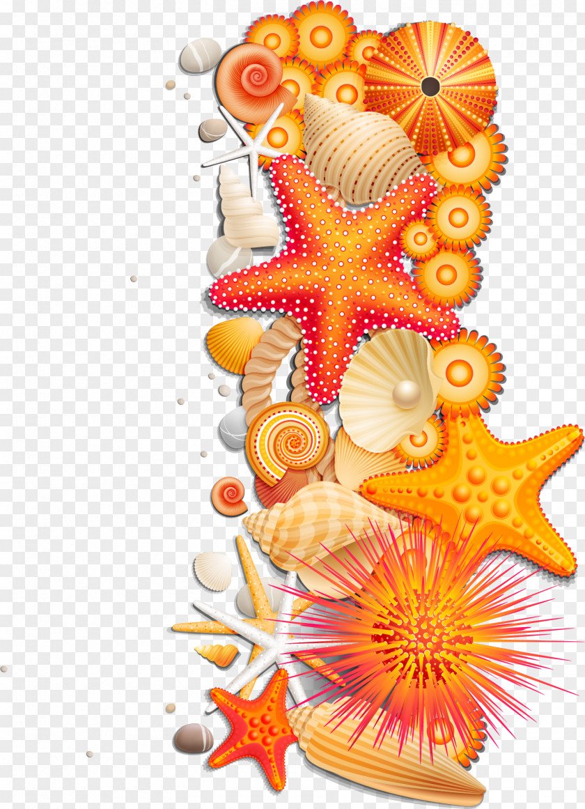 Creative Yellow Starfish Ocean Wind Wave Sea Cartoon PNG