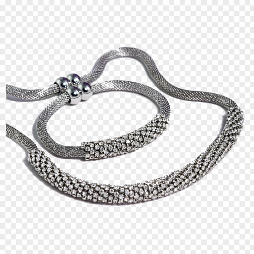 Silver Necklace Bracelet Body Jewellery Jewelry Design PNG