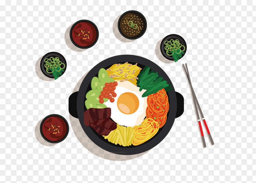 A Table Of Food Korean Cuisine Bibimbap Asian Galbi Chinese PNG