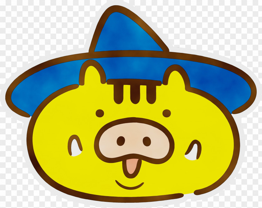 Cartoon Yellow Smiley Snout Headgear PNG