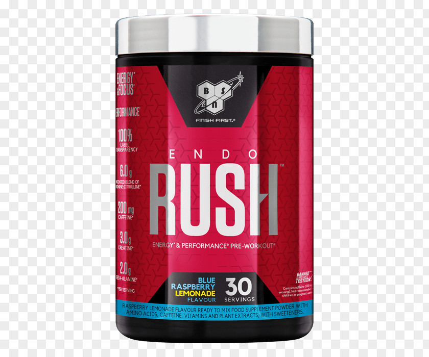 Drinks Discount Dietary Supplement BSN Endorush Pre-Workout Bodybuilding Exercise PNG