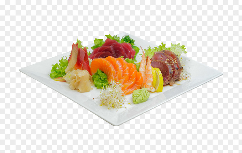 Plate Sashimi Smoked Salmon Garnish Side Dish PNG