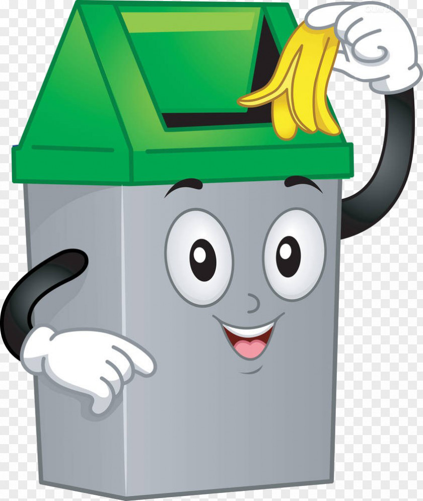 Cartoon Trash Can Waste Container Clip Art PNG