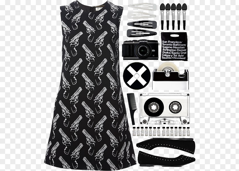 Women With Black And White Printing Tide Dress Fashion Yves Saint Laurent Dolce & Gabbana Clothing PNG