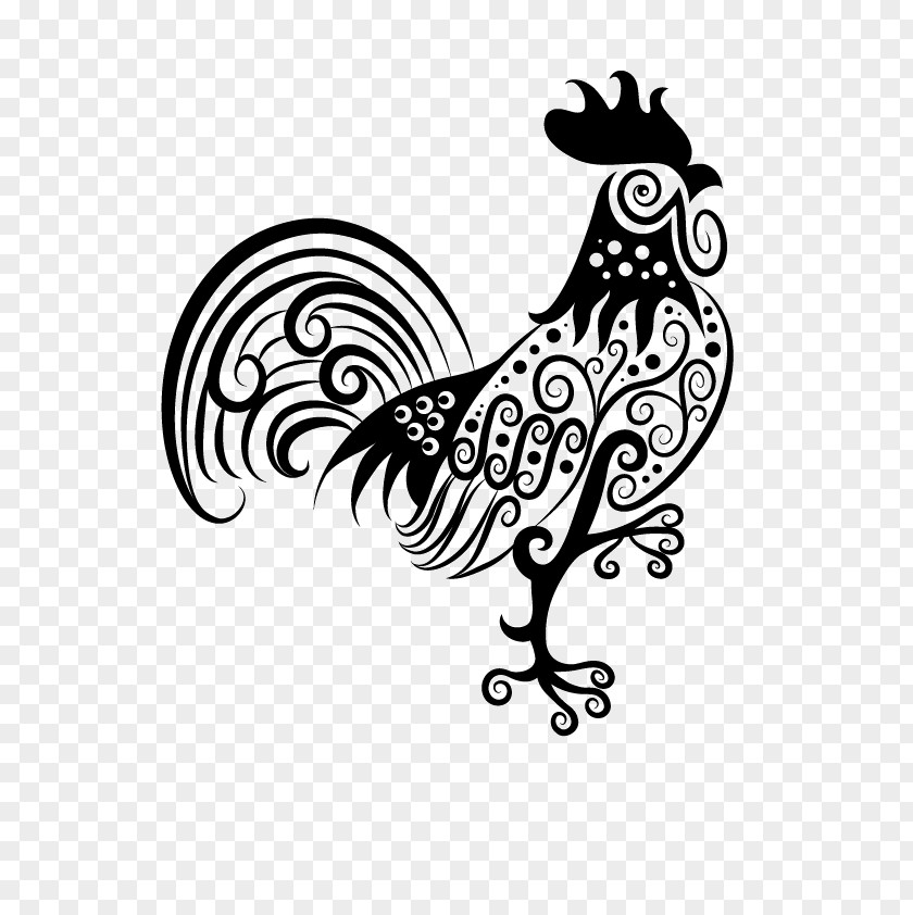 Arabesque Drawing Rooster Royalty-free Line Art PNG