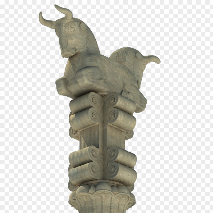 Persepolis Classical Sculpture Stone Carving Figurine PNG