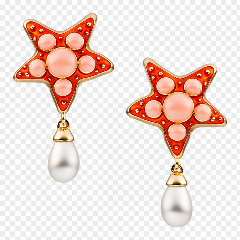 Starfish Earring Jewellery Gemstone Clothing Accessories Pearl PNG
