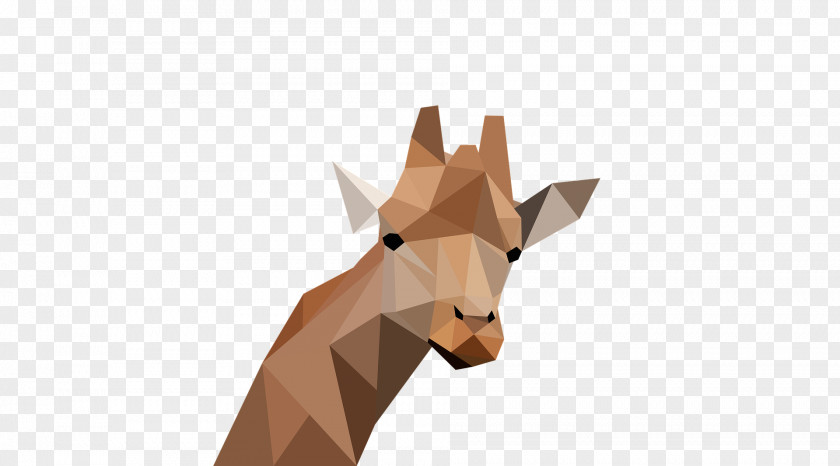 Brown Giraffe Low Poly Clip Art PNG
