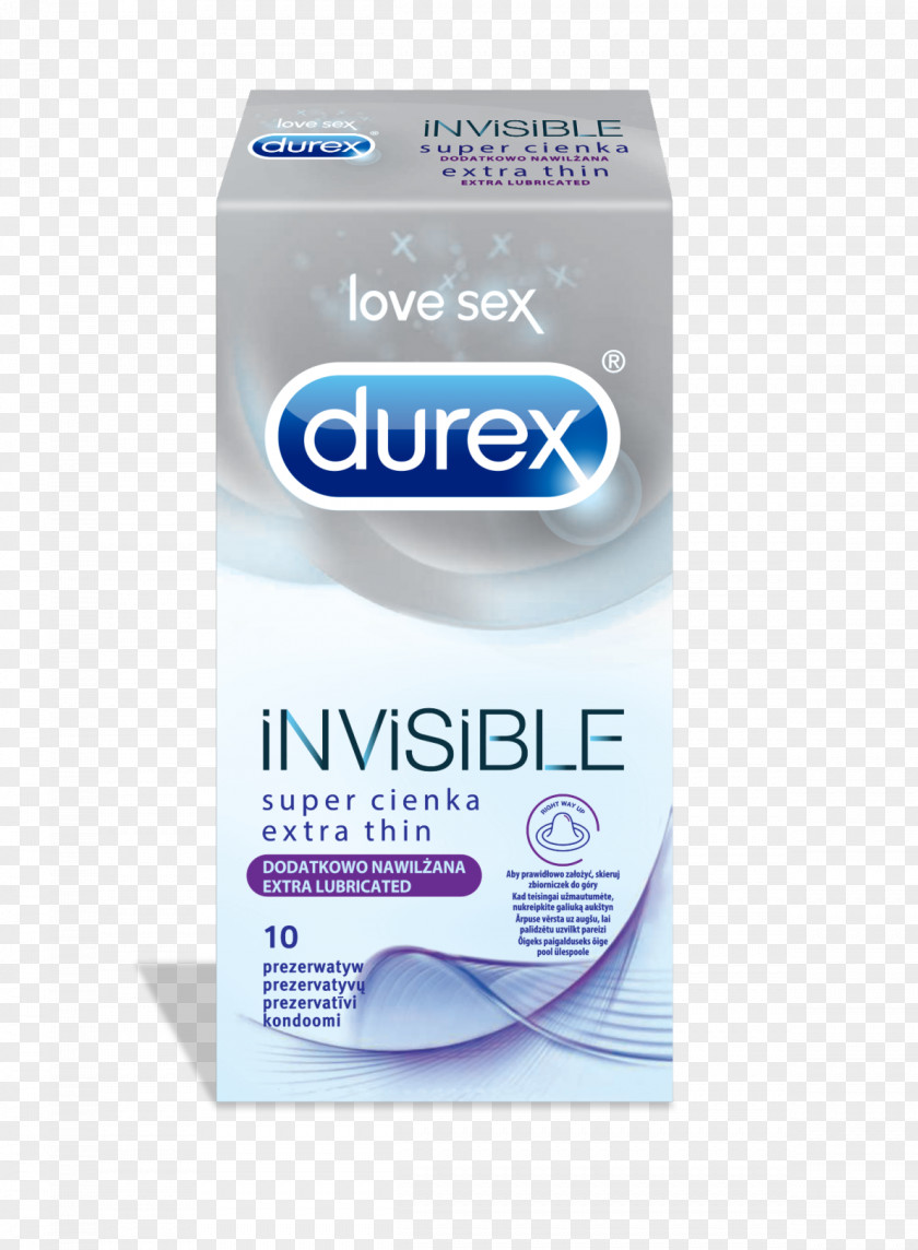 DUREX Invisible Extra Thin Sensitive 10-Pack Condoms Durex PNG Invisible, Quantity: 12 Pieces Male condom, durex clipart PNG