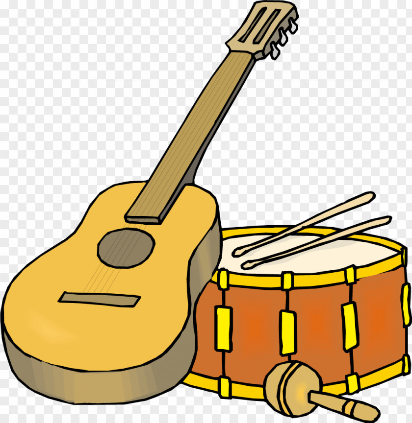 Vector Musical Instruments Drum Guitar Clip Art PNG