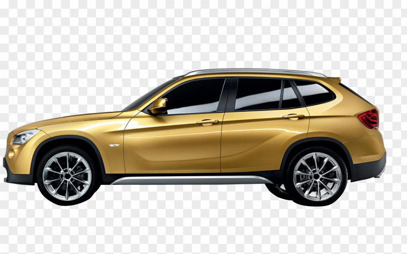 Yellow BMW Side Picture X1 Car X3 Sport Utility Vehicle PNG