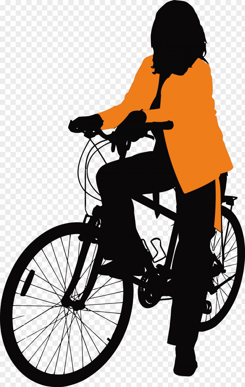 African Black Bike Bicycle Euclidean Vector Illustration PNG