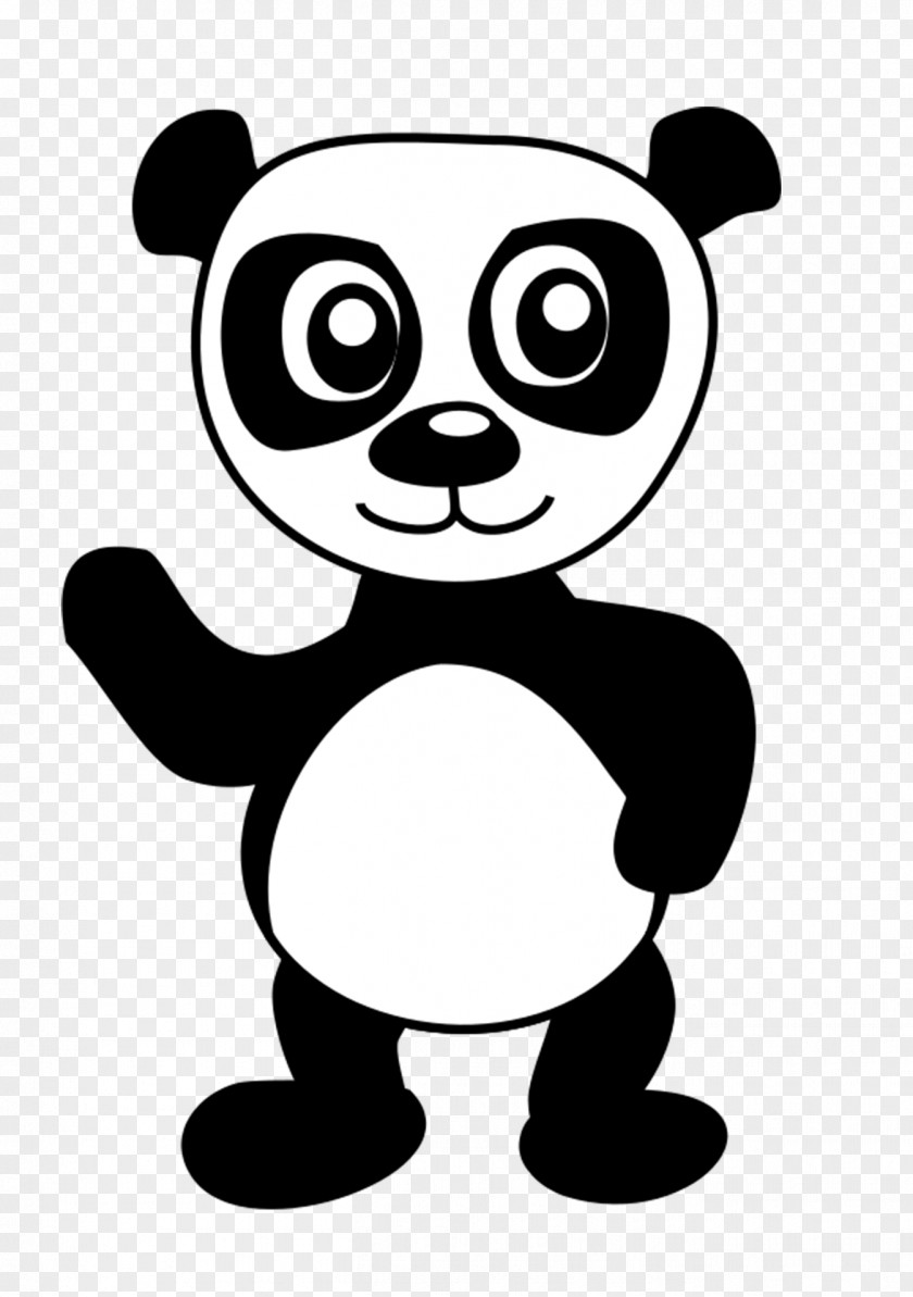Black And White Panda Giant Bear Red Clip Art PNG