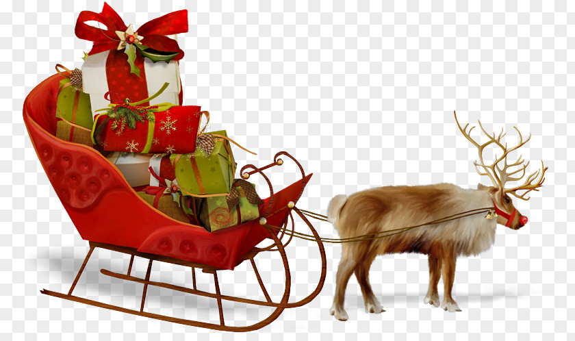 Alf Frame Santa Claus's Reindeer Sled Christmas Day PNG