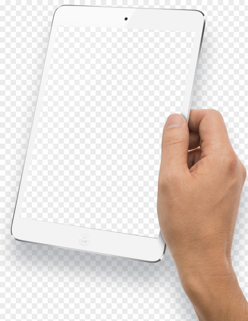 Hand Holding White Tablet IPad Download Computer PNG