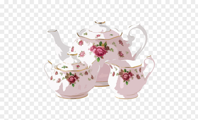 Vintage Glass Milk Bottles Tea Set Teapot Old Country Roses Bone China PNG