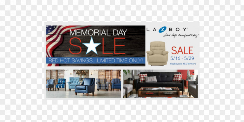Memorial Day Sale La-Z-Boy Brand Sales Display Advertising PNG